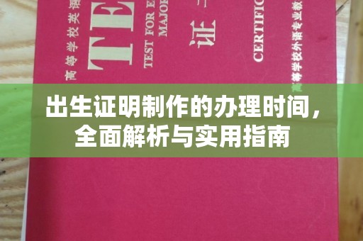 新龙出生证明制作的办理时间，全面解析与实用指南
